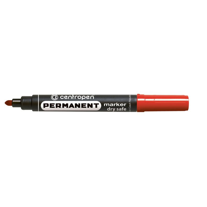 Маркер CENTROPEN Permanent Dry Safe 8510/02, 2,5 мм круглий черв